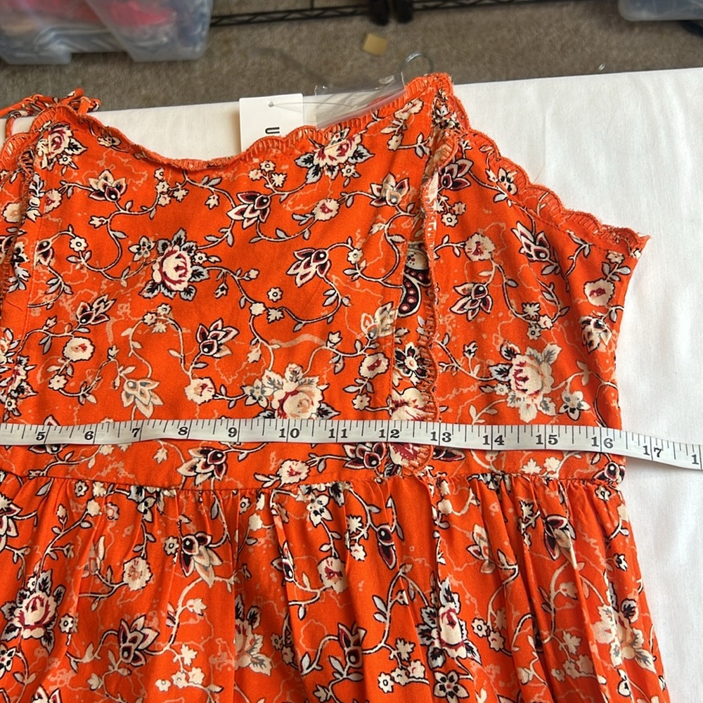 Urban outfitters Hanna Scallop Babydoll Floral Boho Peasant Hippie Dress SZ M - Picture 8 of 13